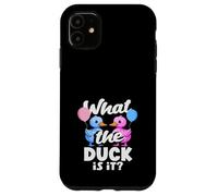 Custodia per iPhone 11 What the Duck Is It Funny Gender Reveal Pun Palloncini