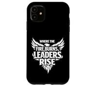 Custodia per iPhone 11 Where the Fire Burns Leaders Rise Scouting Campfire Camping