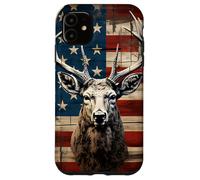 Custodia per iPhone 11 Whitetail Deer Buck Hunting Vintage Hunter American USA