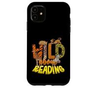 Custodia per iPhone 11 Wild About Reading Books Bibliotecario del giorno della biblioteca degli animali dello zoo