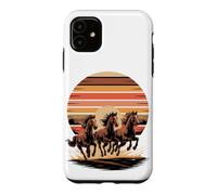 Custodia per iPhone 11 Wild Horses Running Free Equestrian Horse Lover