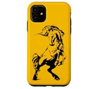 Custodia per iPhone 11 Wild Mustang allevamento cavallo Stencil Art equestre uomini