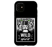 Custodia per iPhone 11 Wild Spirit Tiger Quotes Summer Illustration Graphic Design