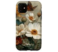 Custodia per iPhone 11 Wildflower Butterfly Floral Botanical Nature Flower Vintage
