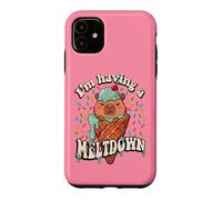 Custodia per iPhone 11 Womens Girls I'm Having A Meltdown Ice Cream Capybara Lover