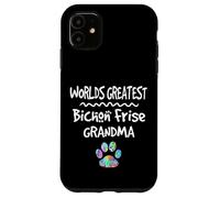 Custodia per iPhone 11 Worlds Greatest Bichon Frise, simpatica stampa a forma di zampa di cane Love