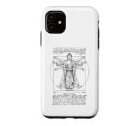 Custodia per iPhone 11 Yoga Buddha Vitruviano Uomo Leonardo Da Vinci Geometria Sacra