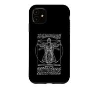 Custodia per iPhone 11 Yoga Buddha Vitruviano Uomo Leonardo Da Vinci Geometria Sacra