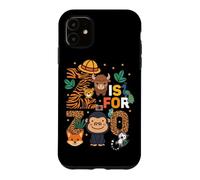 Custodia per iPhone 11 Z è per gli animali dello zoo, gita allo zoo nella giungla, simpatica giornata allo zoo Kawaii