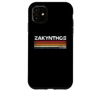 Custodia per iPhone 11 Zante Grecia Vintage Retro Travel Stripes