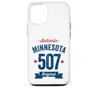 Custodia per iPhone 12/12 Pro 507 Minnesota Codice Area Distressed Autentico Blu Testo