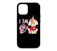 Custodia per iPhone 12/12 Pro 9 ° compleanno ragazza cane cuccioli bambini io sono 9