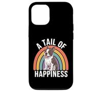 Custodia per iPhone 12/12 Pro A Tail of Happiness Boston Terrier Retro Rainbow