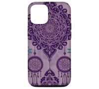 Custodia per iPhone 12/12 Pro Acchiappasogni Boho Magic Batik Etnico Strega Viola Sogni