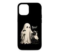 Custodia per iPhone 12/12 Pro Adorabile Vintage Ghost Boo-p! per un gatto nero Halloween Ragazze