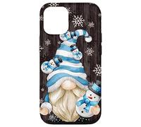 Custodia per iPhone 12/12 Pro Aesthetic Snowflake Pattern With Snowman And Winter Gnome