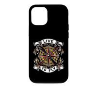 Custodia per iPhone 12/12 Pro Airplane Pilot Live To Fly Aviation Compass Art