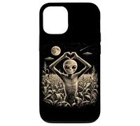 Custodia per iPhone 12/12 Pro Alien Heart Hand Sign Cute UFO Extraterrestre Love