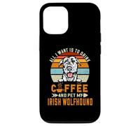 Custodia per iPhone 12/12 Pro All I Want Is To Drink Coffee And Pet My Dog Irish Wolfhound