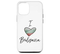 Custodia per iPhone 12/12 Pro Amo la bandiera della Bulgaria nel cuore