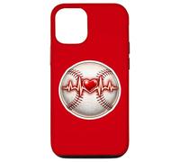 Custodia per iPhone 12/12 Pro Amo la palla da baseball Heartbeat, giocatore di cuore, allenatore, amante dei tifosi