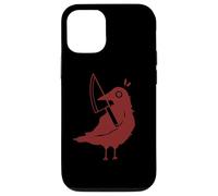 Custodia per iPhone 12/12 Pro Anni '90 Y2K Sinister Crow con coltello nel becco.