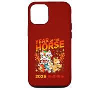 Custodia per iPhone 12/12 Pro Anno del Cavallo 2026 Capodanno Cinese Fuochi d'artificio Design