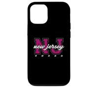 Custodia per iPhone 12/12 Pro Arte universitaria retrò del New Jersey Cheer Pink Leopard