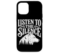 Custodia per iPhone 12/12 Pro Ascolta il silenzio Lupo Escursionismo Campeggio Fauna Sel