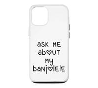 Custodia per iPhone 12/12 Pro Ask Me About My Banjolele Ukulele Cuore Lettere