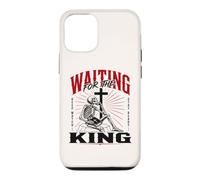 Custodia per iPhone 12/12 Pro Aspettando il re scheletro cristiano Bibbia Art