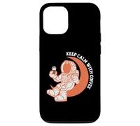 Custodia per iPhone 12/12 Pro Astronaut Keep Calm With Coffee Astronaut Funny Coffee Lover
