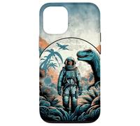 Custodia per iPhone 12/12 Pro Astronauta che esporrà il pianeta nell'era dei dinosauri Trippy Fantasy anni '60