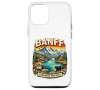 Custodia per iPhone 12/12 Pro Banff Canada Retro Mountain Scenico Parco Nazionale Souvenir