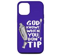 Custodia per iPhone 12/12 Pro Bar Work God Knows When You Don't Tip Citazione divertente Barman