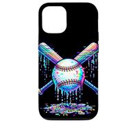 Custodia per iPhone 12/12 Pro Baseball Drip Bats Gioco Glitch Scioglimento Ragazzi Sport Dripping