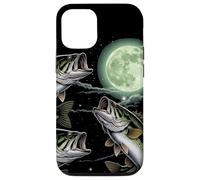 Custodia per iPhone 12/12 Pro Bass Fish Howling The Moon Vintage Pescatore Pescatore Regali