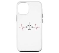 Custodia per iPhone 12/12 Pro Battito cardiaco aereo o aereo - Linea di impulso ECG di aviazione