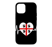 Custodia per iPhone 12/12 Pro Battito Sardo Sardegna Cuore Quattro Mori Orgoglio Sardo