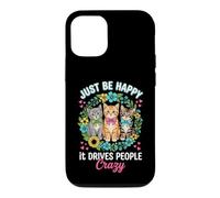 Custodia per iPhone 12/12 Pro Be Happy It Drives People Crazy Kitten Cat Fiori