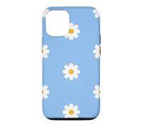 Custodia per iPhone 12/12 Pro Blu Daisy Floral Pattern Carino Primavera Fiore Estetica