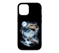 Custodia per iPhone 12/12 Pro Blu Tongued Skink Howling at Moon 90's Retro