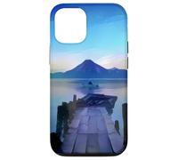 Custodia per iPhone 12/12 Pro Blue Volcano Pier Lago Atitlán - Guatemala Art