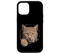 Custodia per iPhone 12/12 Pro Bobcat Breaking Through Torn Hole Wild Cat Graphic