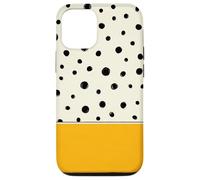 Custodia per iPhone 12/12 Pro Boho astratto giallo senape nero a pois color block art