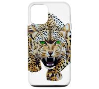 Custodia per iPhone 12/12 Pro Bold Leopard Wildlife Jungle Vibes, arte vintage con stampa leopardata