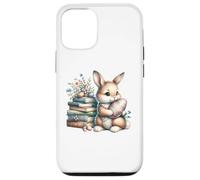 Custodia per iPhone 12/12 Pro Bookish Easter Bunny Reading Book Every Bunny Loves to Read