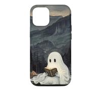 Custodia per iPhone 12/12 Pro Bookish Ghost Reading Book Reader Mountain Scene