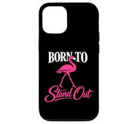 Custodia per iPhone 12/12 Pro Born To Stand Out fenicottero rosa frase grafica