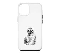 Custodia per iPhone 12/12 Pro Bradipo che Beve Caffè - Disegno Animale Divertente